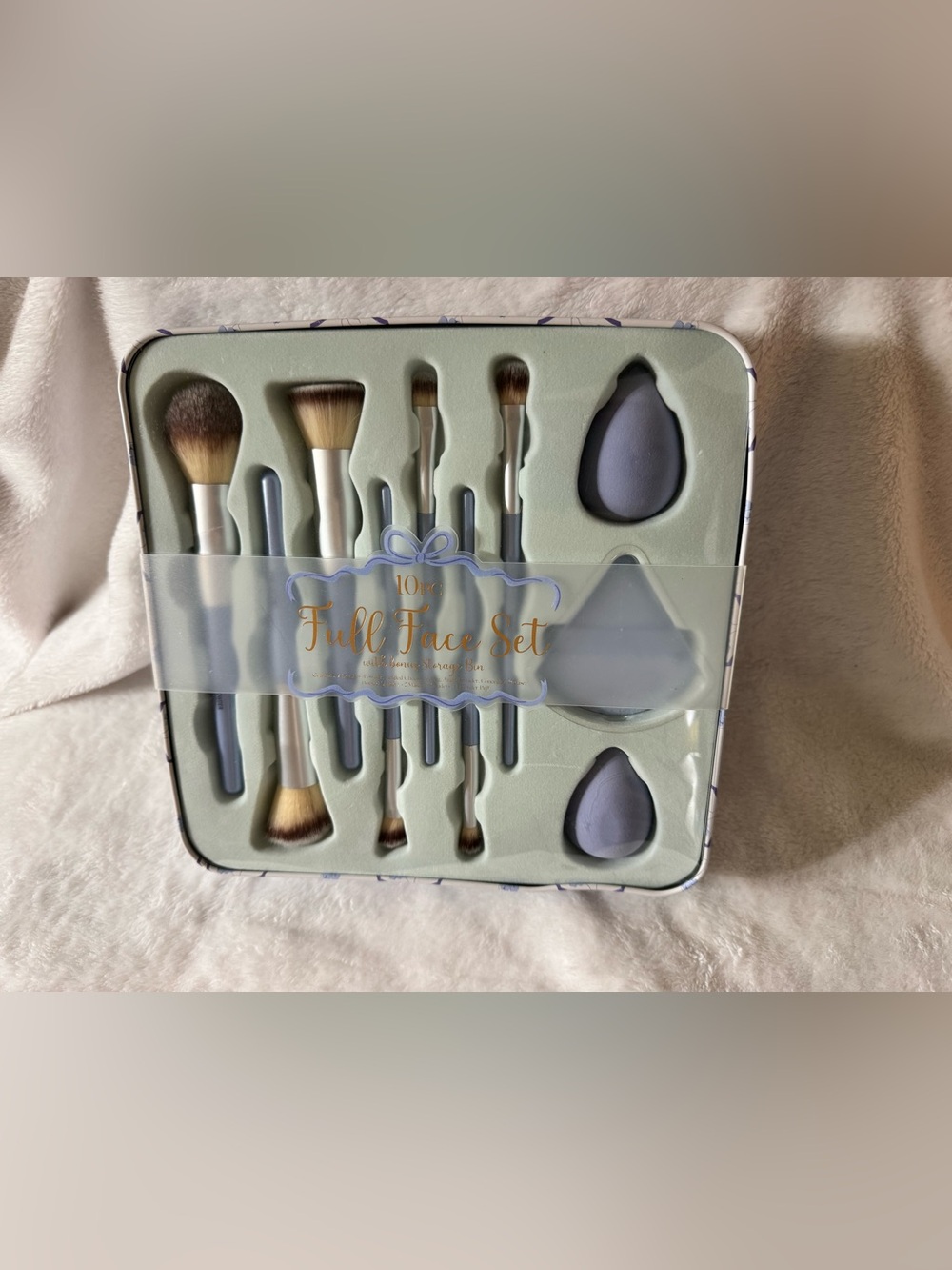 Full Face 10-Piece Makeup Brush Set with Purple Blenders